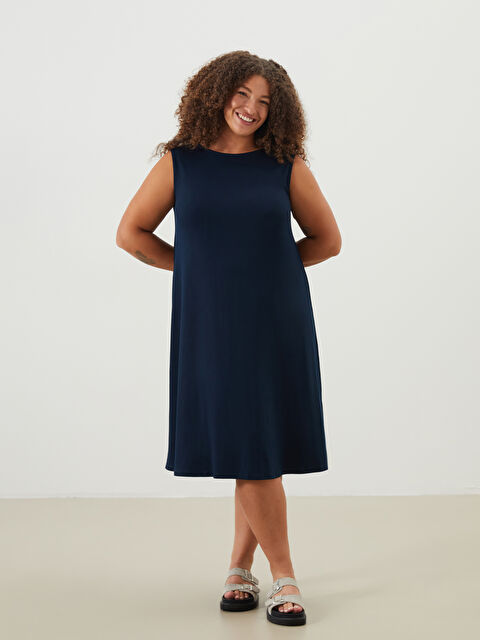 LCW Grace Дөңгелек жағалы а пішін көйлек - S5NB06Z8-E1J