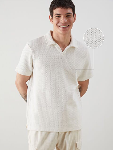 XSIDE Polo Yaka Kısa Kollu Erkek Dokulu Tişört - S5NB20Z8-J1F