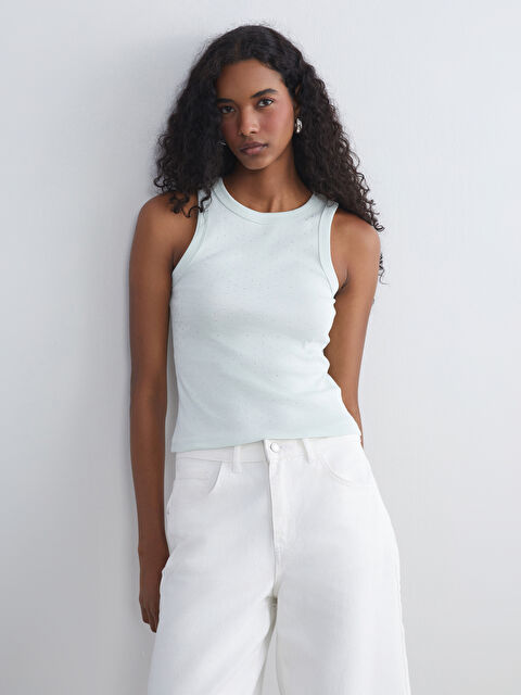 LCW Vision Bisiklet Yaka Taşlı Kadın Atlet - S5NB24Z8-FSB