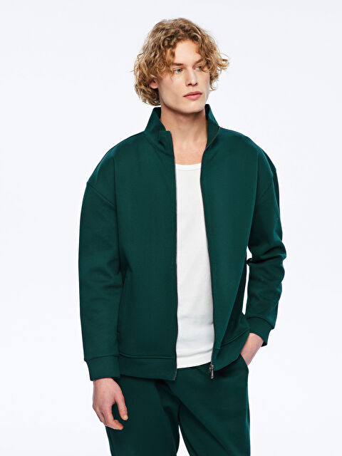 XSIDE Dik Yaka Uzun Kollu Erkek Fermuarlı Sweatshirt - S5NB43Z8-J1W