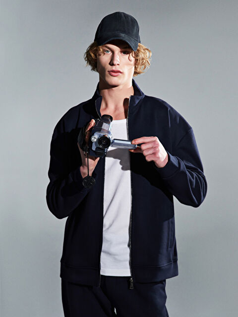 XSIDE Dik Yaka Uzun Kollu Erkek Fermuarlı Sweatshirt - S5NB43Z8-J2Y