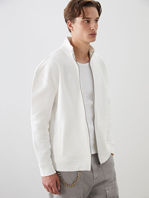 XSIDE Dik Yaka Uzun Kollu Erkek Fermuarlı Sweatshirt - S5NB43Z8-J1F