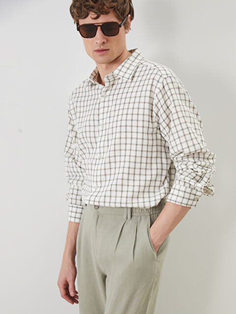 LCW Vision Rahat Kalıp Uzun Kollu Ekose Erkek Gömlek - S5NB59Z8-SWA