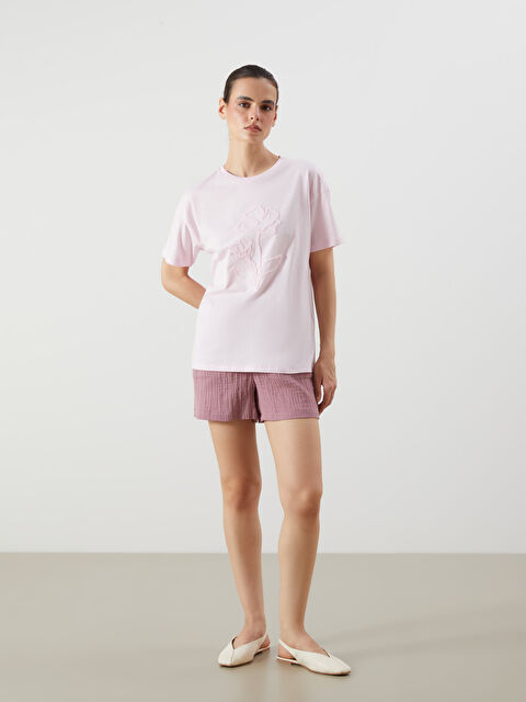 LCW Vision Beli Lastikli Dokulu Müslin Kadın Şort - S5NB78Z8-JLY