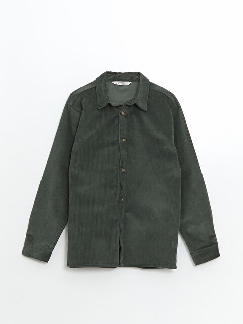 LCW Kids Basic Uzun Kollu Kadife Erkek Çocuk Gömlek - S5NB87Z4-H9W
