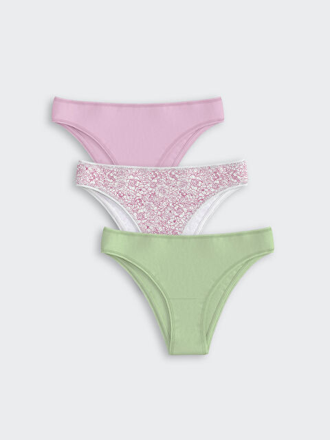 LCW DREAM Çiçekli Brazilian Külot 3'lü Paket - S5NC01Z8-LRA
