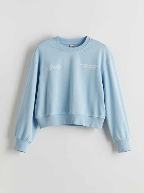 LCW Kids Bisiklet Yaka Kız Çocuk Sweatshirt - S5NC13Z4-FMR