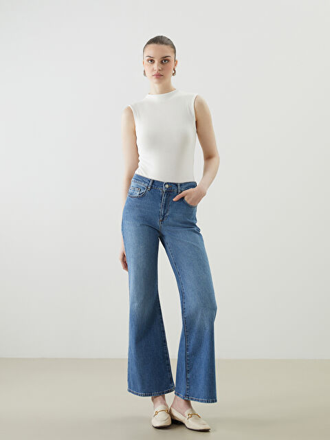 LCW Jeans Mars Flare Kadın Jean Pantolon - S5NC29Z8-507