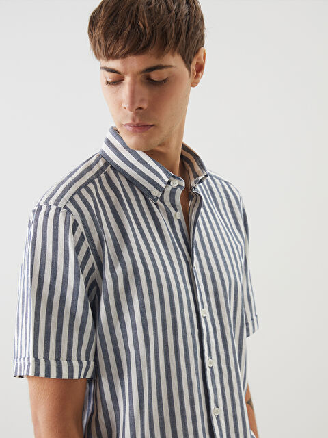 SOUTHBLUE Regular Fit Kısa Kollu Çizgili Erkek Gömlek - S5NC46Z8-LGB