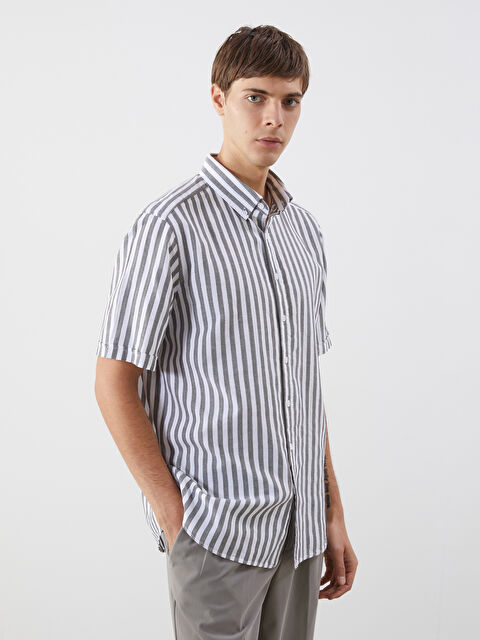 SOUTHBLUE Regular Fit Kısa Kollu Çizgili Erkek Gömlek - S5NC46Z8-LGE