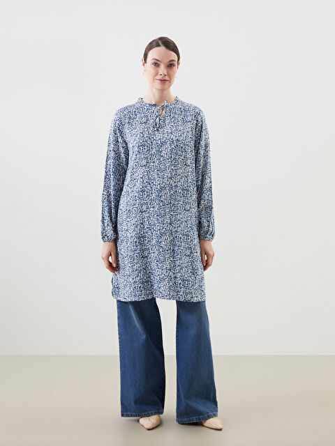 LCW Grace Bağlamalı Yaka Desenli Kadın Tunik - S5NC72Z8-LS3