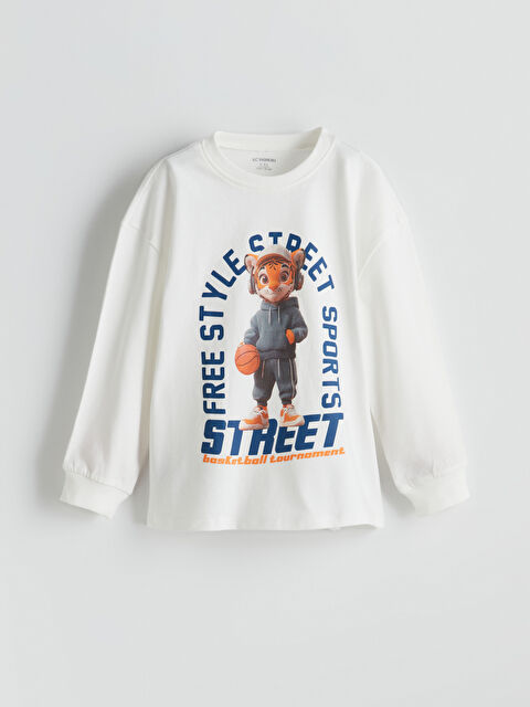 LCW Kids Bisiklet Yaka Baskılı Erkek Çocuk Tişört - S5NC85Z1-L9Y