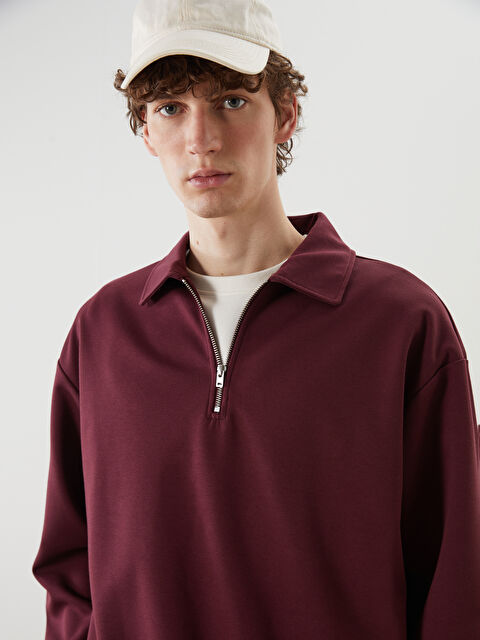 XSIDE Polo Yaka Erkek Sweatshirt - S5NC86Z8-HEN