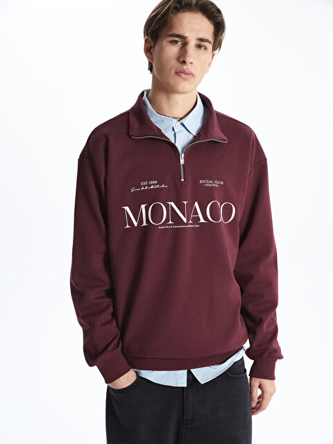 XSIDE Fermuarlı Dik Yaka Uzun Kollu Erkek Sweatshirt - S5NC88Z8-HEN