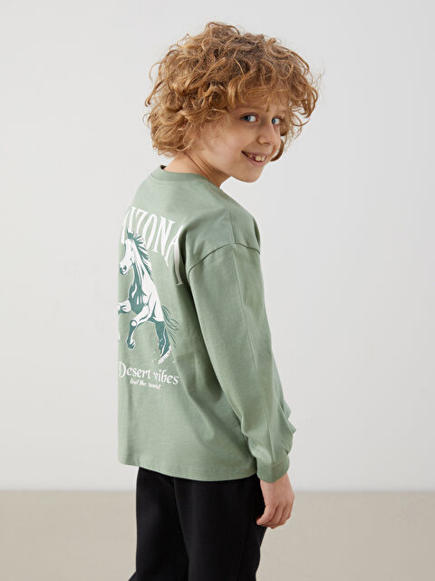 LCW Kids Bisiklet Yaka Baskılı Erkek Çocuk Tişört - S5NC92Z1-GX7