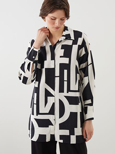 LCWAIKIKI Classic Desenli Kadın Gömlek Tunik - S5ND22Z8-LQJ