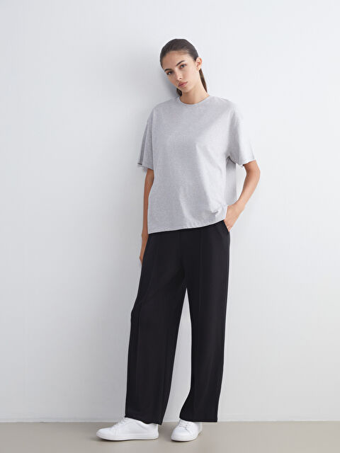 LCWAIKIKI Classic Beli Lastikli Geniş Paça Kadın Eşofman Altı - S5ND23Z8-CVL