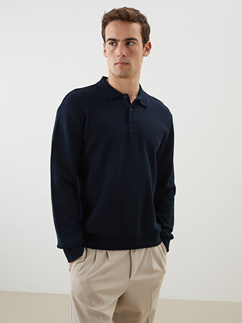 LCW Vision Polo Yaka Erkek Sweatshirt - S5ND41Z8-RFH