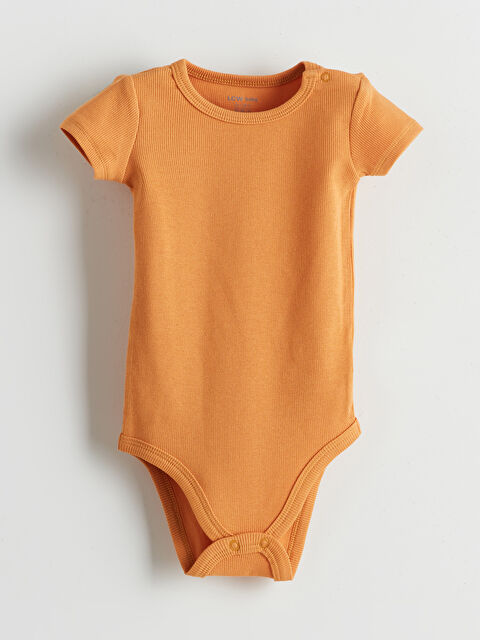 LCW baby Bisiklet Yaka Basic Erkek Bebek Çıtçıtlı Bodysuit - S5ND63Z1-V26