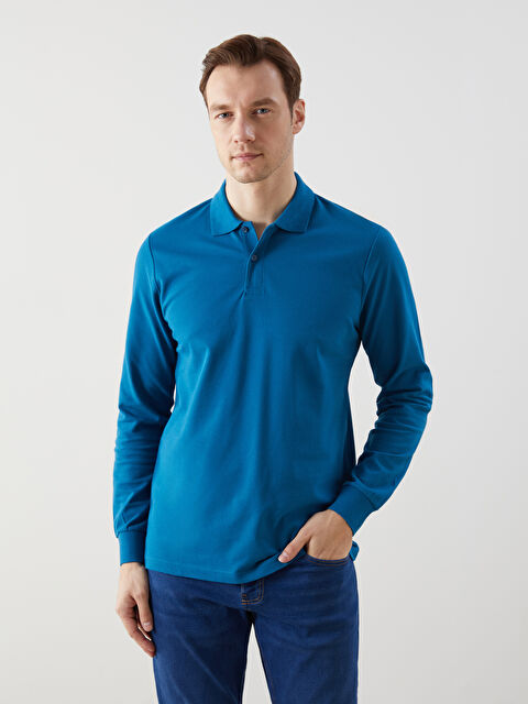 LCWAIKIKI Classic Polo Yaka Erkek Dokulu Sweatshirt - S5ND65Z8-HGK