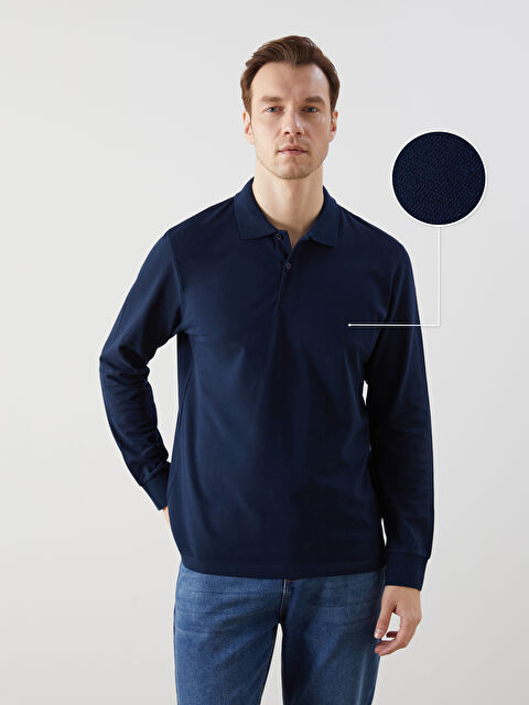 LCWAIKIKI Classic Polo Yaka Erkek Dokulu Sweatshirt - S5ND65Z8-RFH