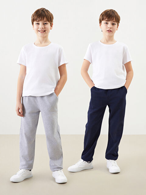 LCW Kids Elasticated Waist Boys' Jogger Sweatpants 2 Pack - S5ND72Z4-HRC