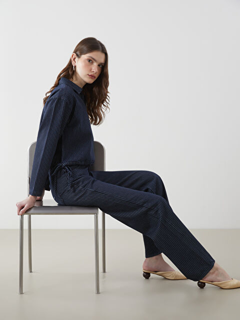 LCW Jeans Çizgili Baggy Fit Kadın Jean Pantolon - S5ND99Z8-309