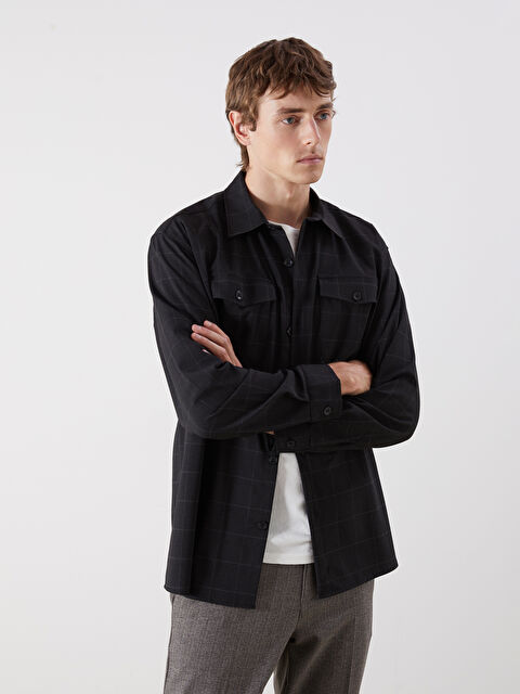 SOUTHBLUE Regular Fit Long Sleeve Plaid Men's Flannel Shirt - S5NE16Z8-LKX