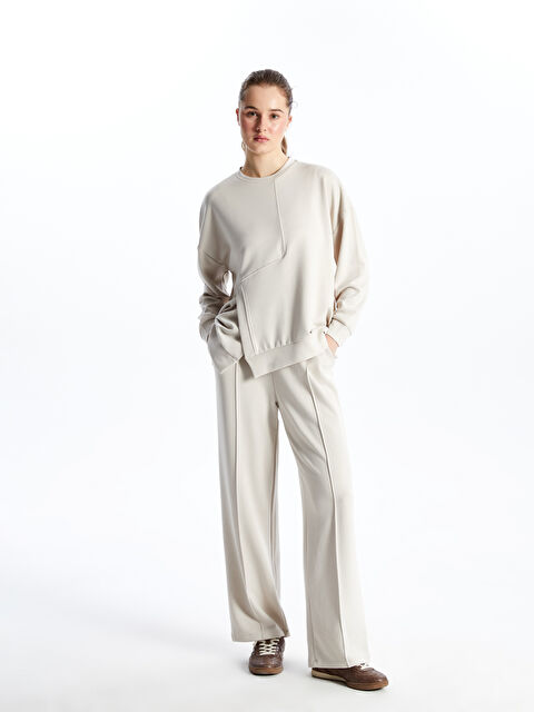 KOOR SPORT Beli Lastikli Geniş Paça Kadın Eşofman Altı - S5NE28Z8-QVK