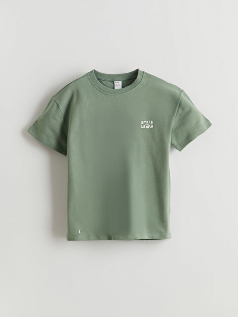 LCW Kids Yazı Baskılı Pamuklu Erkek Çocuk Tişört - S5NE48Z1-GX7