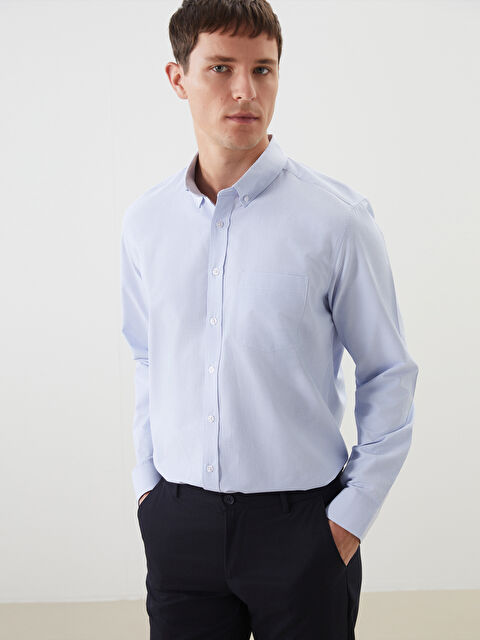 LCWAIKIKI Classic Regular Fit Uzun Kollu Ekose Poplin Erkek Gömlek - S5NE94Z8-LLC