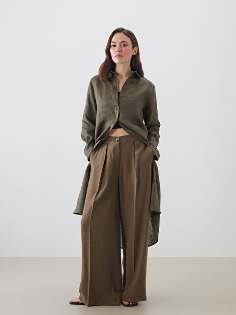 LCWAIKIKI Classic %100 Keten Kadın Gömlek Tunik - S5NF52Z8-H7L