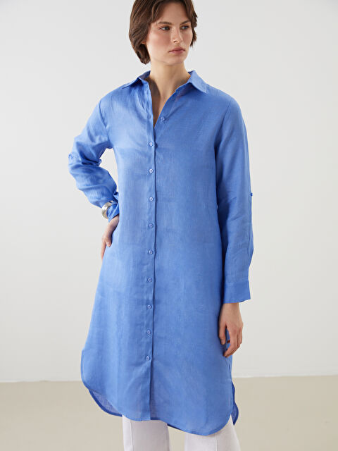 LCWAIKIKI Classic 100% Linen Women's Shirt Tunic - S5NF52Z8-YMM