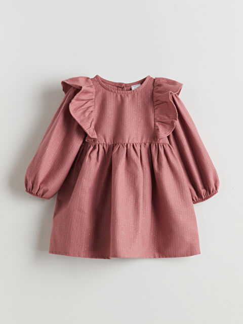 LCW baby Bebe Yaka Baskılı Poplin Kız Bebek Elbise - S5NF55Z1-SFX