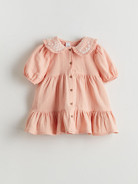 LCW baby Çiçekli Müslin Kız Bebekli Elbise - S5NF56Z1-FXB