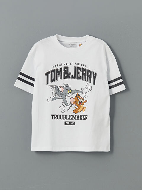 LCW Kids Bisiklet Yaka Tom ve Jerry Baskılı Erkek Çocuk Tişört - S5NF60Z1-Q6K