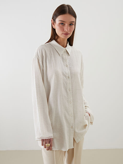 LCW Modest Keten Karışımlı Kadın Gömlek Tunik - S5NF80Z8-EEW
