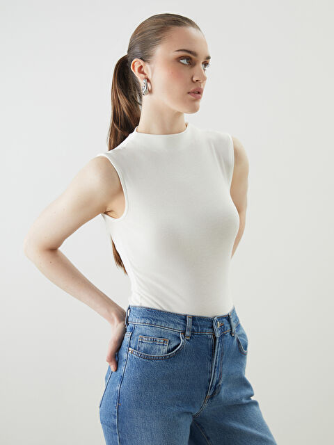 LCW Vision Dik Yaka Kadın Bodysuit - S5NF92Z8-R9J