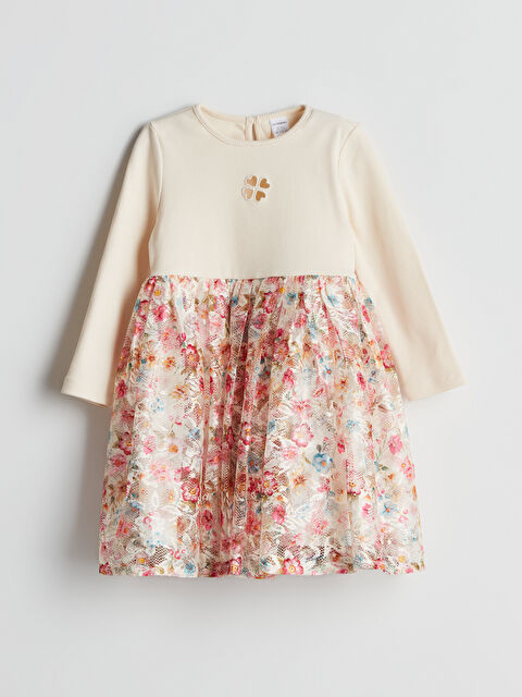 LCW Kids Bisiklet Yaka Kız Çocuk Kaşkorse Elbise - S5NF95Z1-FDW