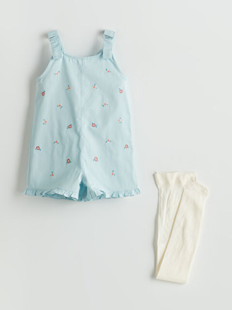 LCW Kids Kare Yaka Kız Çocuk Salopet - S5NG54Z1-G2E