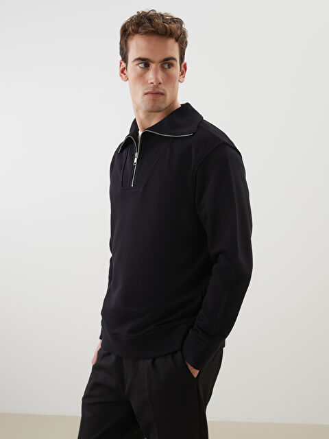 LCW Vision Fermuarlı Dik Yaka Erkek Sweatshirt - S5NG58Z8-CVL