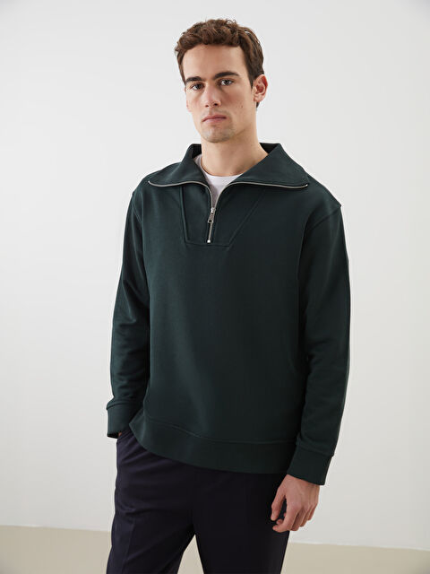 LCW Vision Fermuarlı Dik Yaka Erkek Sweatshirt - S5NG58Z8-ZGX