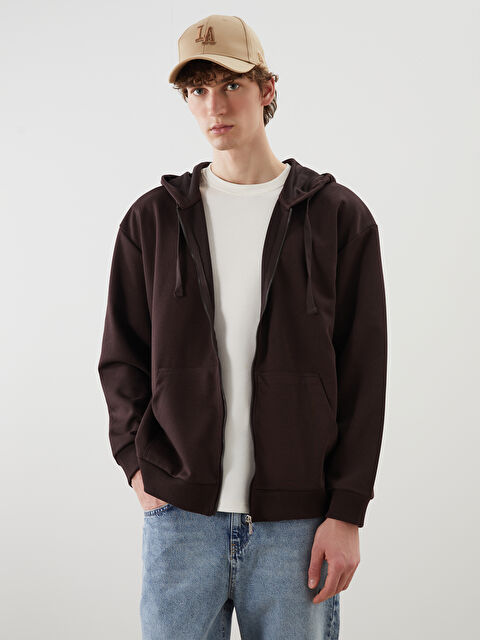 XSIDE Kapüşonlu Uzun Kollu Erkek Fermuarlı Sweatshirt - S5NG61Z8-ZJ8