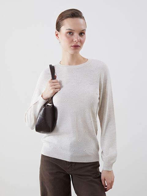 LCWAIKIKI Classic Bisiklet Yaka Kadın Triko Kazak - S5NG99Z8-DCY