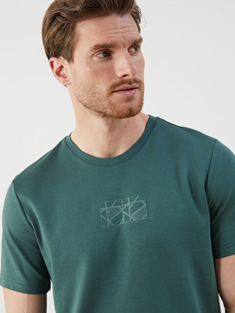 LCWAIKIKI Classic Bisiklet Yaka Kısa Kollu Baskılı Erkek Tişört - S5NH11Z8-HRV