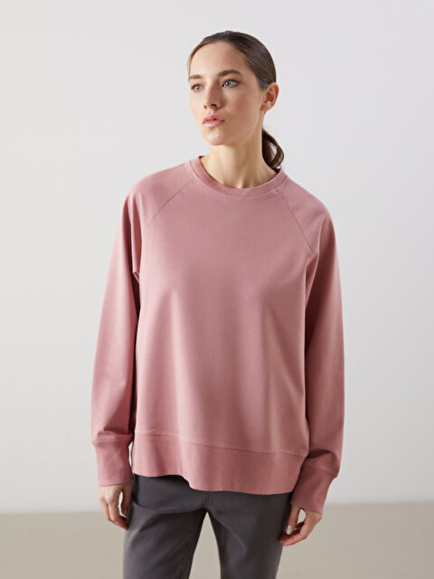 LCWAIKIKI Classic Bisiklet Yaka Oversize Kadın Sweatshirt - S5NH68Z8-FGV