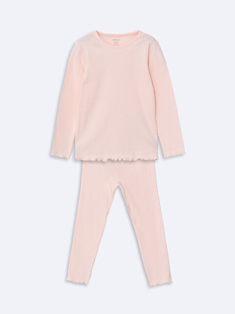 LCW baby Bisiklet Yaka Basic Kız Bebek Bluz ve Tayt 2'li - S5NH72Z1-JM1