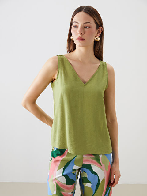 LCWAIKIKI Classic V Yaka Dokulu Bluz - S5NH84Z8-HBD