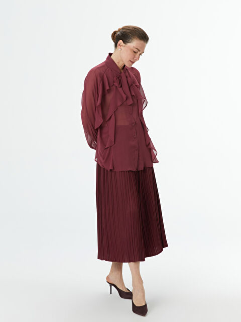 LCWAIKIKI Classic Beli Lastikli Pileli Etek - S5NI20Z8-D2D