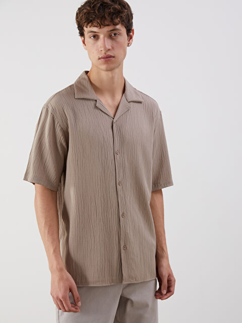 XSIDE Regular Fit Kısa Kollu Erkek Gömlek - S5NI46Z8-PSD